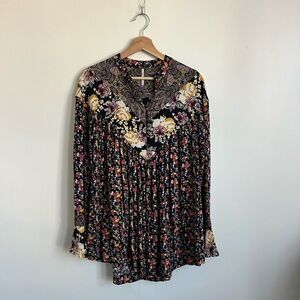 Free People Wildflower Fields Henley Tunic Top